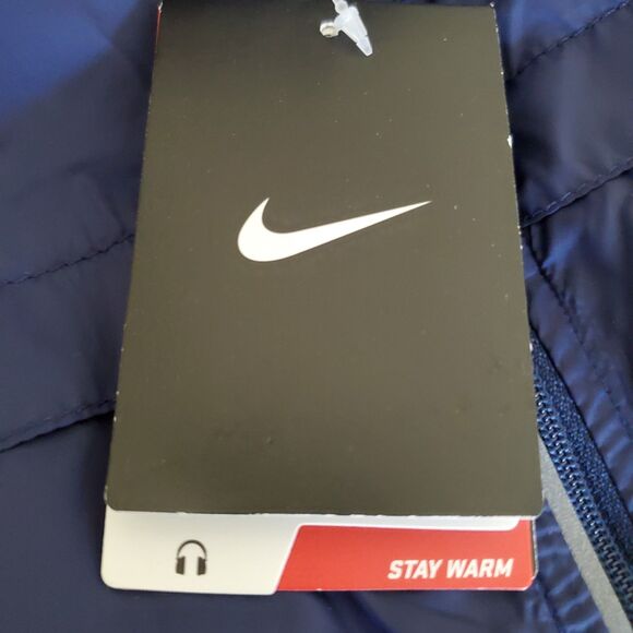 Nike Jacket Womens XL Navy Blue Full Zip Winsbreaker Lightweight Swoosh Logo - Picture 11 of 16